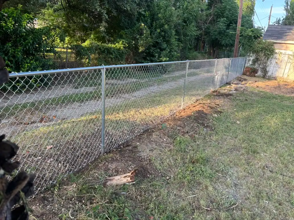 Residential chain link fence installation