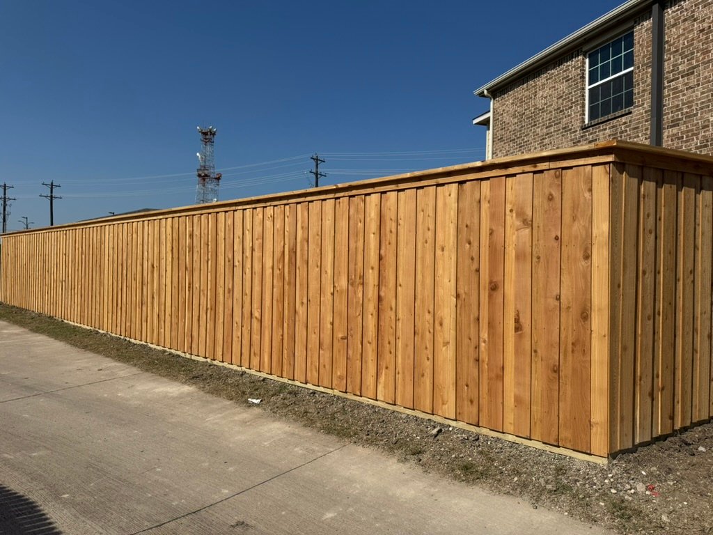 8ft cedar board on board fence in Carrollton